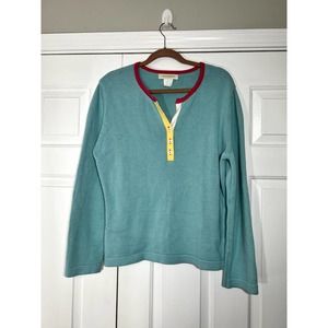 Appleseed's Three Button Long Sleeve Pullover Sweater